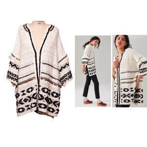 Anthropologie Margot Fringed Poncho Sweater Size M/L